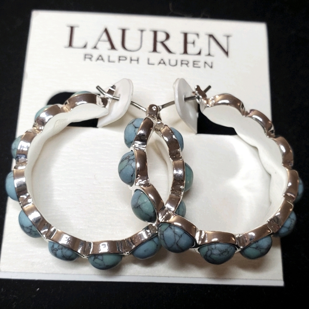 Ralph Lauren Turquoise & hoop earrings